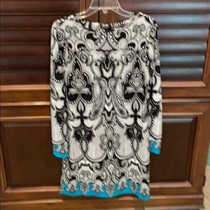 Black, white, & teal dress size XS